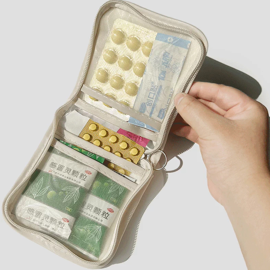 First Aid Bag Kit - Zippered Pocket Medicine Bag Outdoor Travel