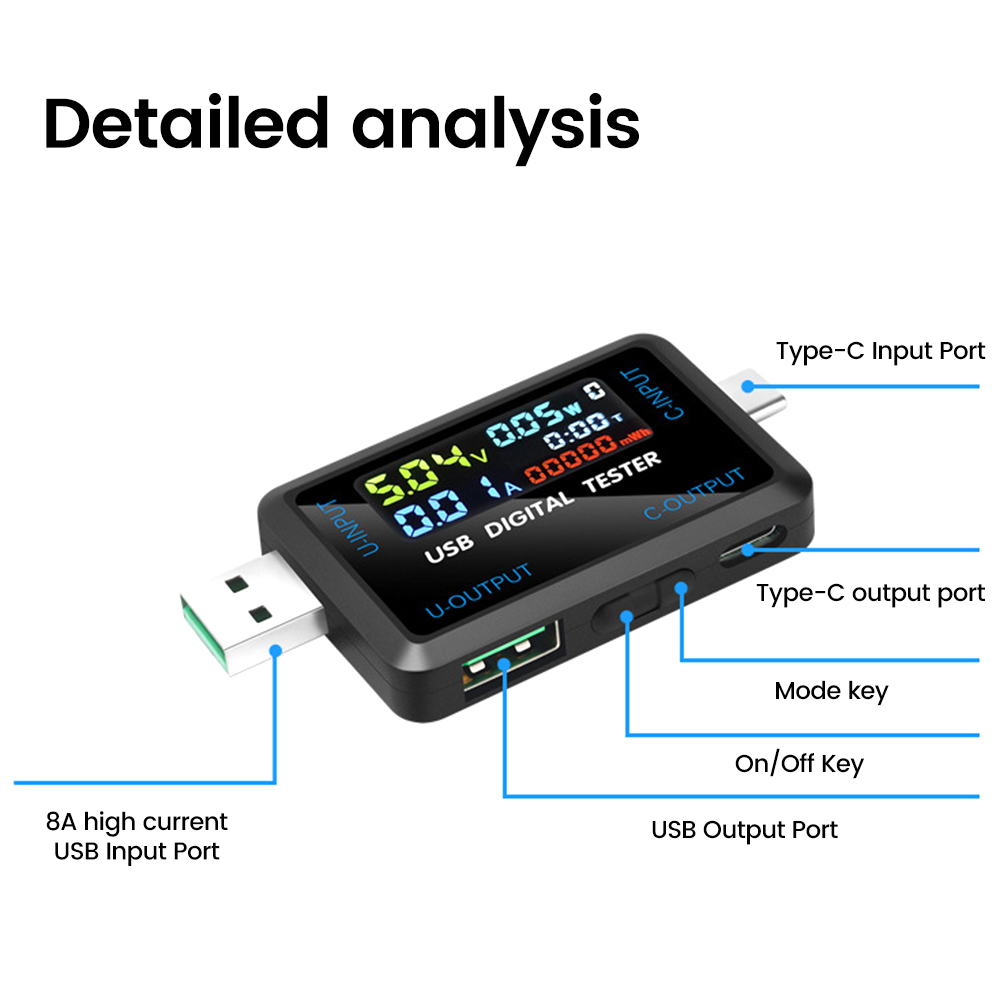 USB Tester 10 in 1 DC Digital  - Co Detector Plug avaliação e preço