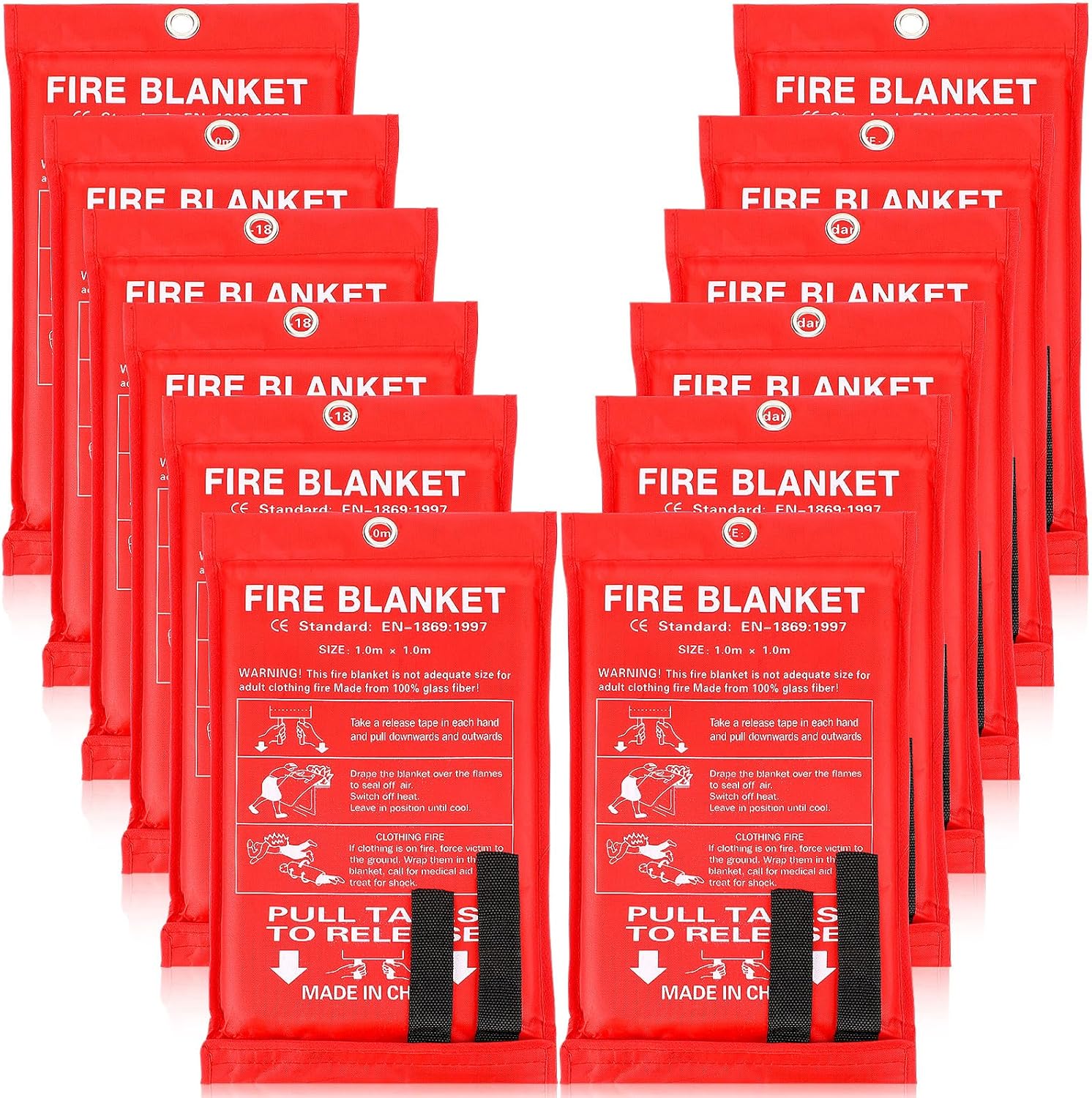 12 Pack Fire Blankets 39x39 In - Fire Blanket Kitchen avaliação e preço