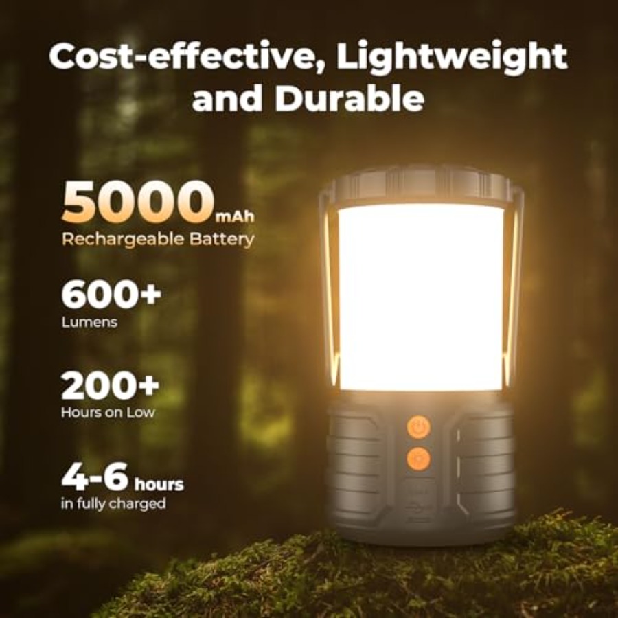 Camping Lantern, 5000mAh Recha - Power Outage Light avaliação e preço