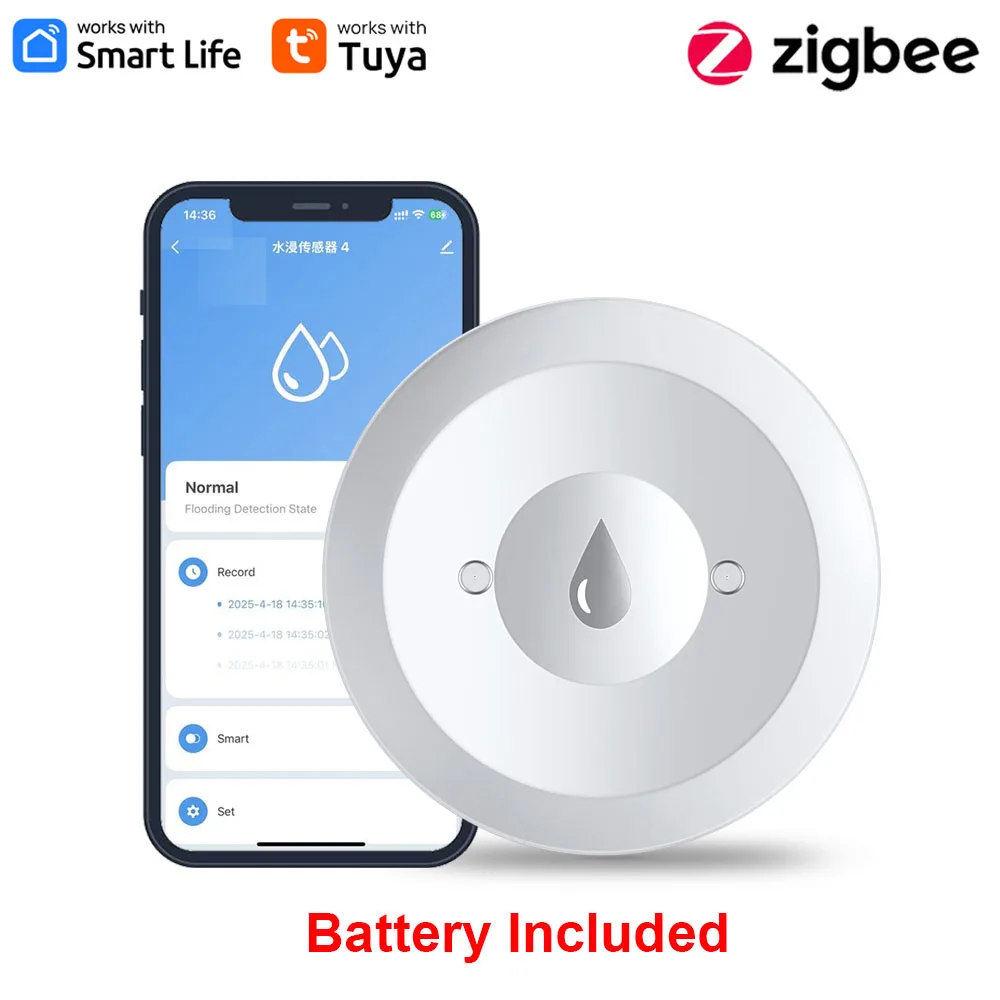 Haozee Tuya Smart ZigBee3.0 Sm - Water Alarm Sensor avaliação e preço