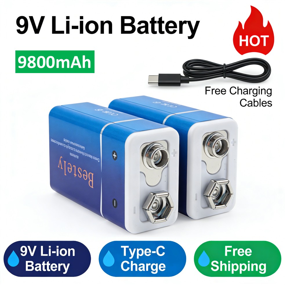 Rechargeable 9V Battery, 9800m - Smoke Detector Interconnected avaliação e preço