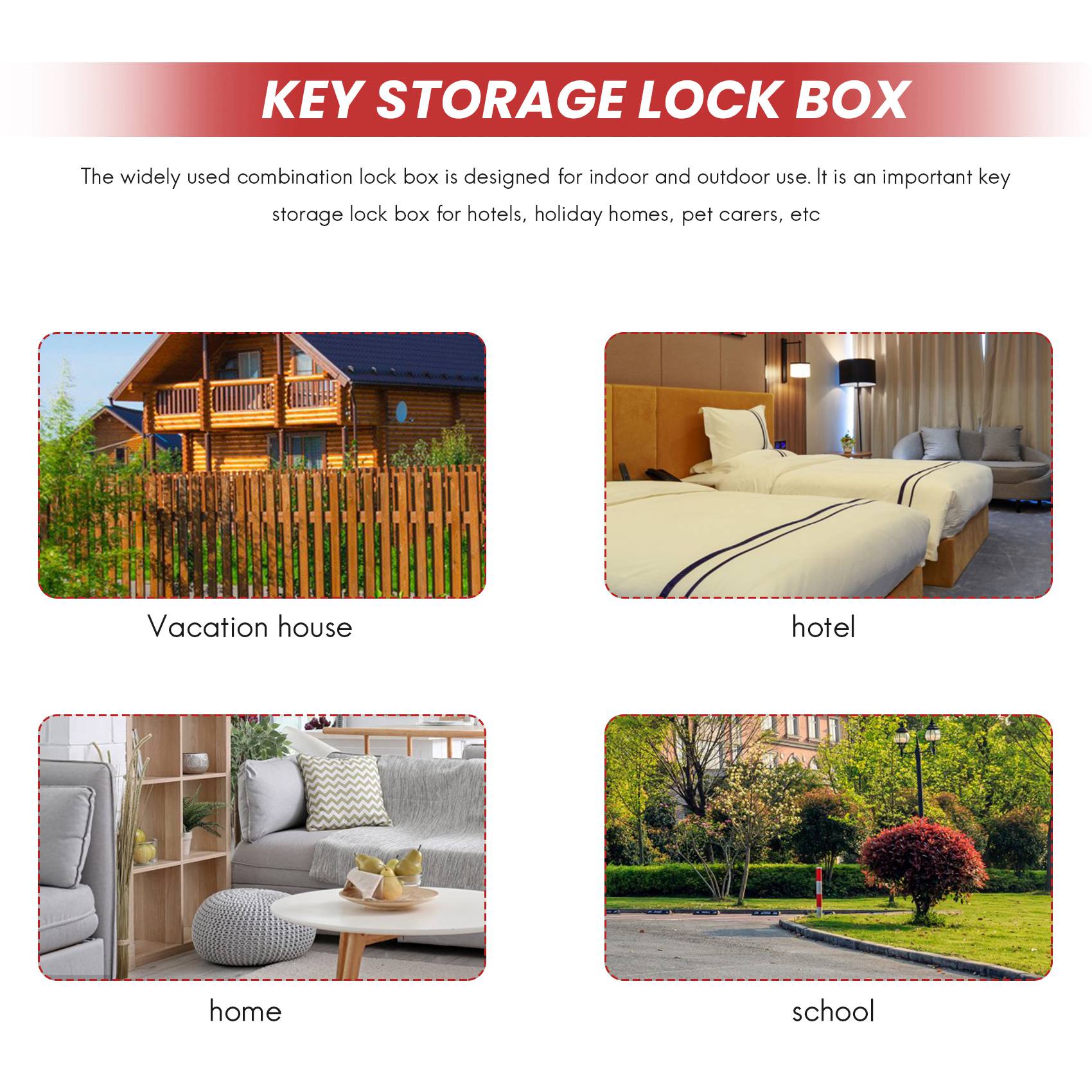 A25P Key Lock Box Wall Mount 4 - Lockbox Key Secure avaliação e preço