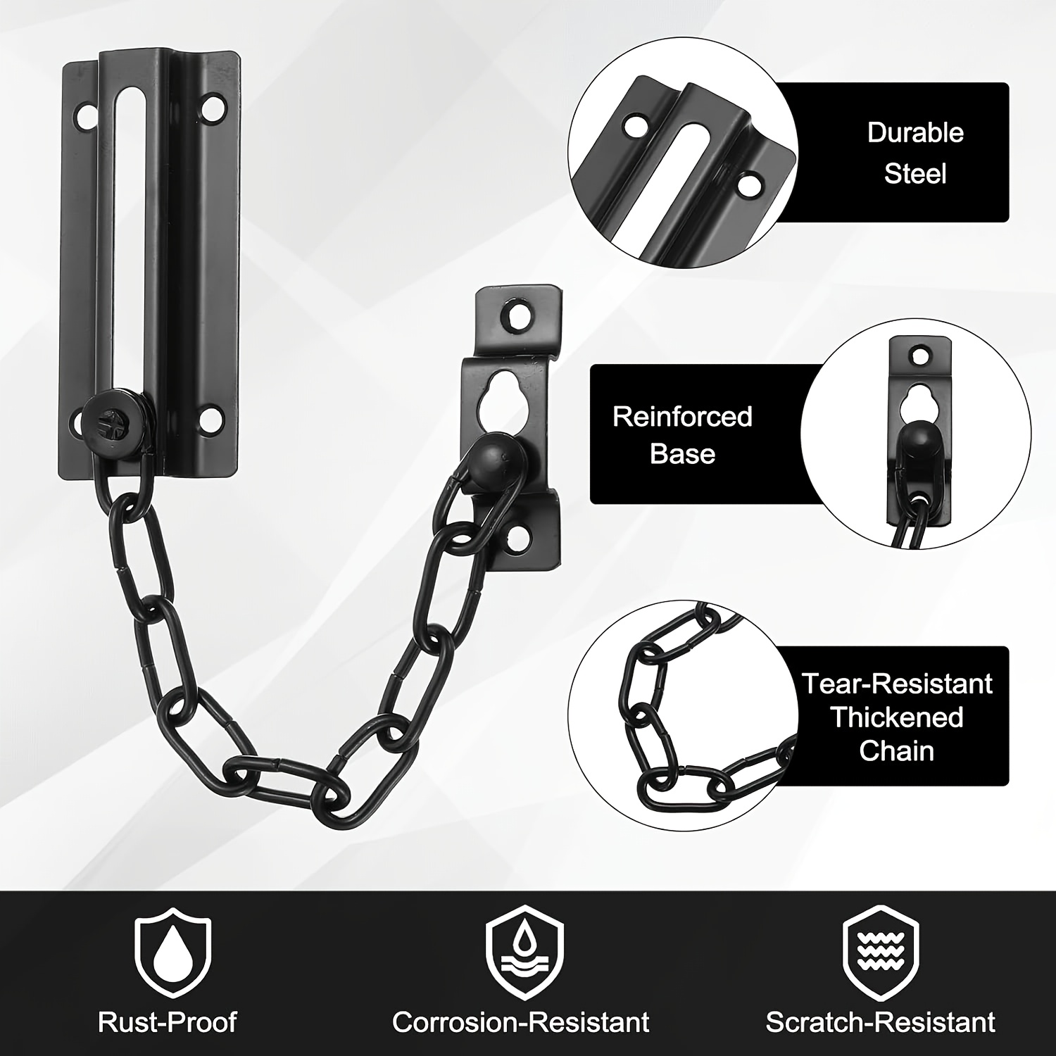 2 Pack Door Chain Lock Black,  - Security Chain Door avaliação e preço