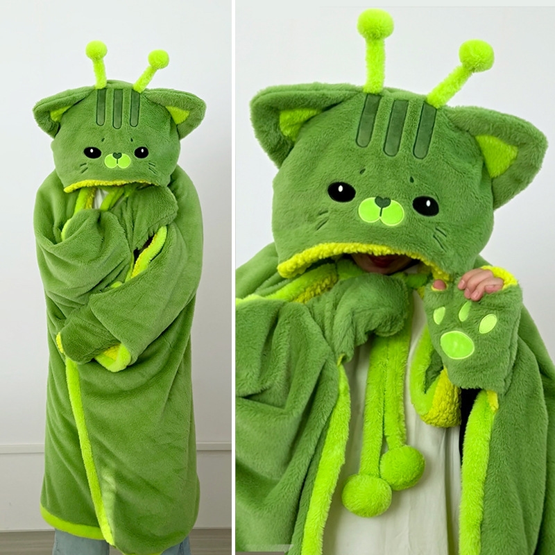 Cartoon Cute Alien Cat Hooded  - Fire Blanket Kitchen avaliação e preço