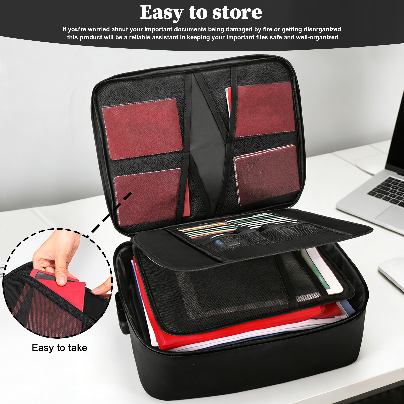 Fireproof Document Bag with Lo - Fire Safe Document avaliação e preço