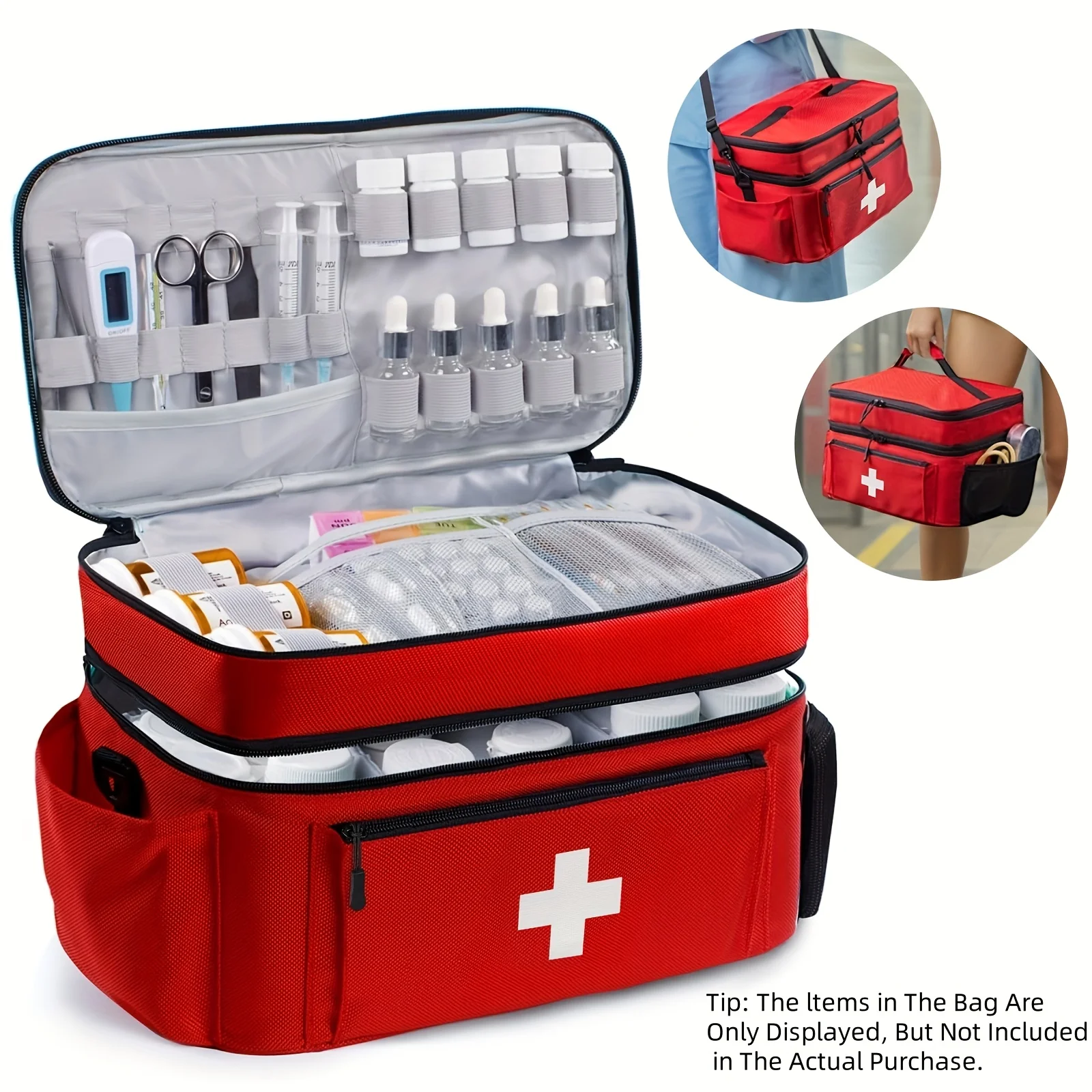 Double-layered Travel Medicine - First Aid Bag Kit avaliação e preço