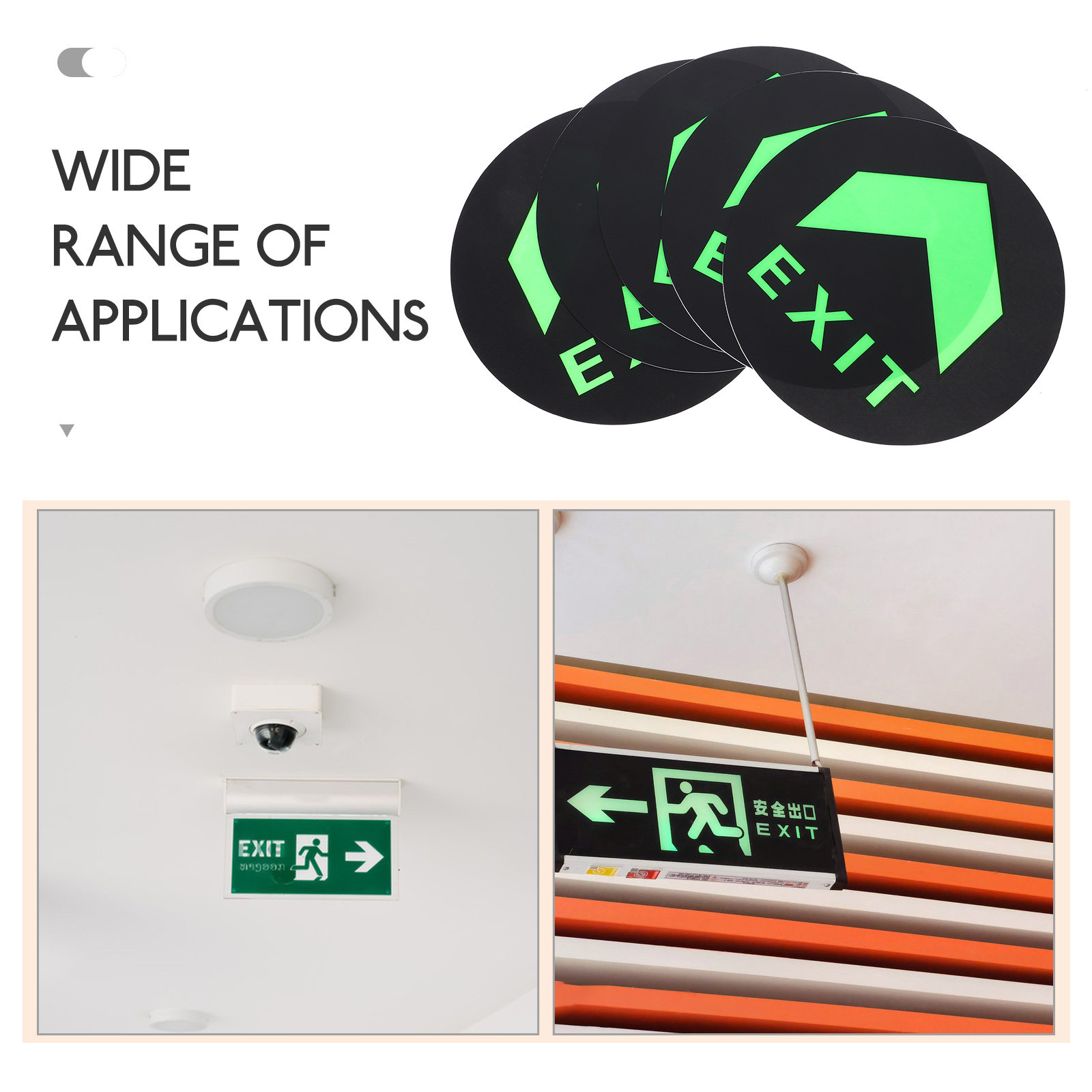 5Pcs Glow in Dark Exit Sign St - Emergency Exit Sign avaliação e preço