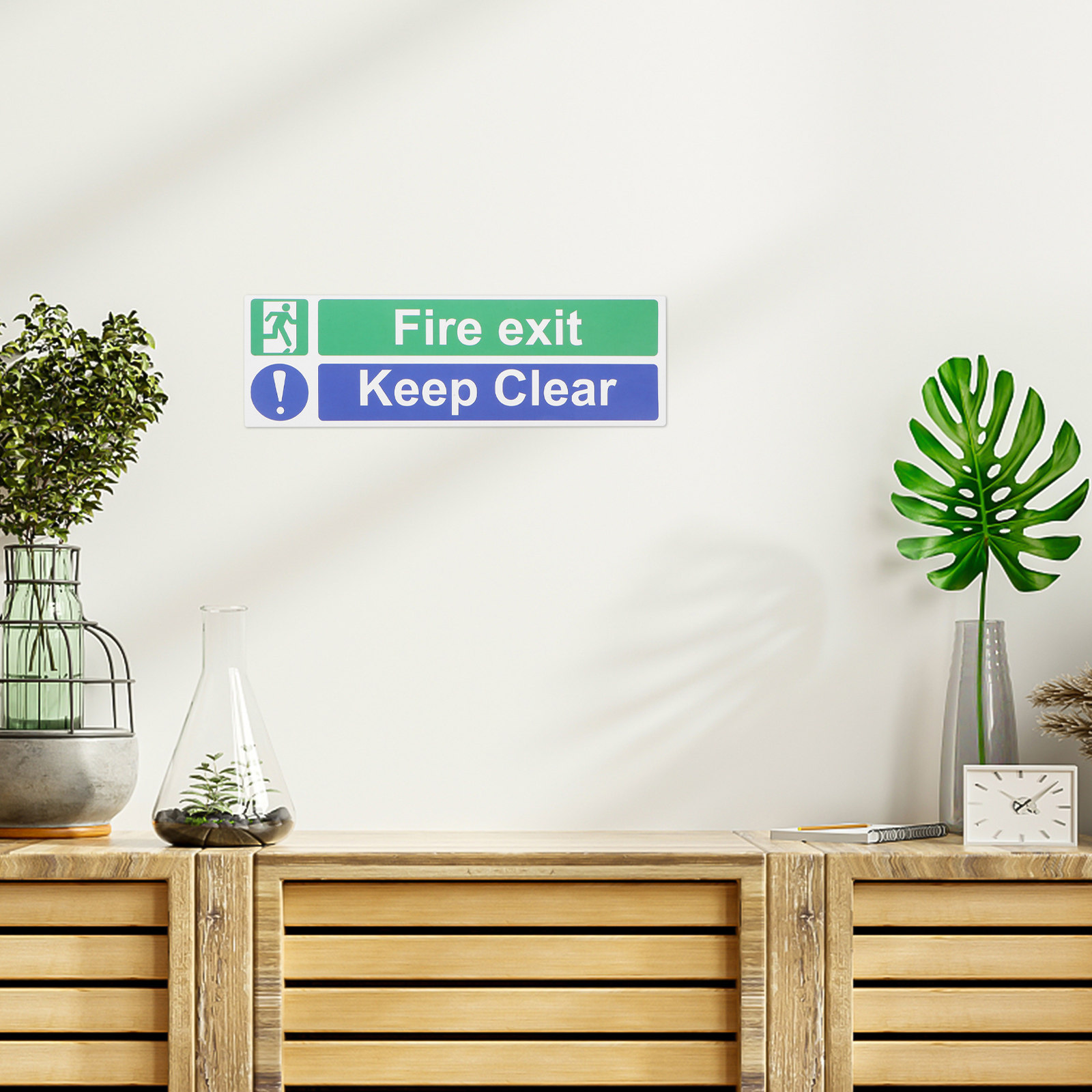 5Pcs Keep Exit Clear Sticker H - Emergency Exit Sign avaliação e preço