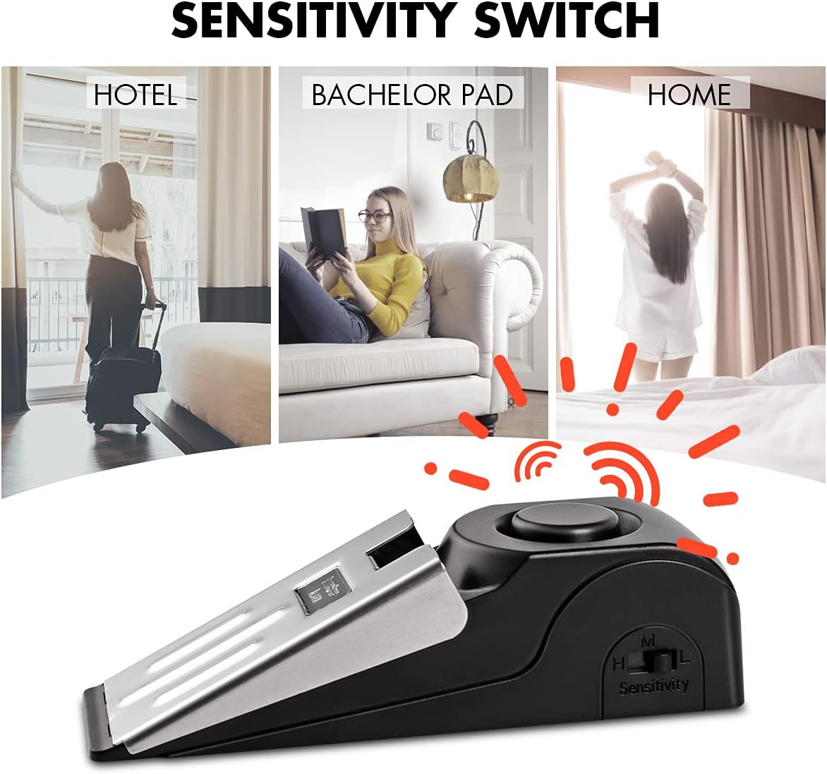 1/2Pcs Portable Travel 120 DB  - Door Stop Alarm avaliação e preço