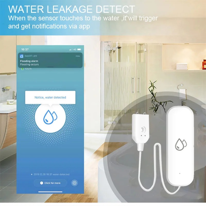 Smart Home Zigbee Water Leak D - Water Alarm Sensor avaliação e preço